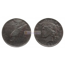 США 1 доллар 1922 год. "D" - Денвер. Мирный доллар (Peace Dollar). Серебро.