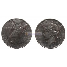 США 1 доллар 1922 год. "D" - Денвер. Мирный доллар (Peace Dollar). Серебро.