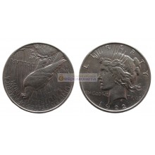 США 1 доллар 1922 год. Филадельфия. Мирный доллар (Peace Dollar). Серебро. США 1 доллар 1922 год. Филадельфия. Мирный доллар (Peace Dollar). Серебро.