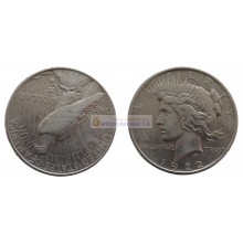 США 1 доллар 1922 год. "D" - Денвер. Мирный доллар (Peace Dollar). Серебро. США 1 доллар 1922 год. "D" - Денвер. Мирный доллар (Peace Dollar). Серебро.