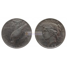 США 1 доллар 1922 год. "D" - Денвер. Мирный доллар (Peace Dollar). Серебро. США 1 доллар 1922 год. "D" - Денвер. Мирный доллар (Peace Dollar). Серебро.