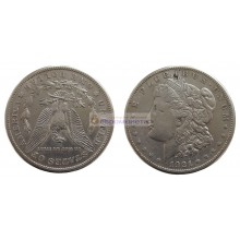 США 1 доллар 1921 год "S" - Сан-Франциско. Доллар Моргана. Серебро.