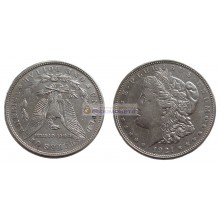 США 1 доллар 1921 год "D" - Денвер. Доллар Моргана. Серебро. США 1 доллар 1921 год "D" - Денвер. Доллар Моргана. Серебро.