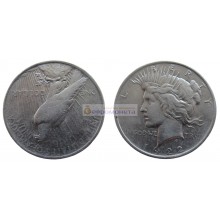 США 1 доллар 1922 год. Филадельфия. Мирный доллар (Peace Dollar). Серебро.