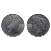 США 1 доллар 1922 год. "D" - Денвер. Мирный доллар (Peace Dollar). Серебро.