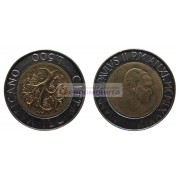 Ватикан 500 лир 1989 год биметалл Папа Иоанн Павел II Ватикан 500 лир 1989 год биметалл Папа Иоанн Павел II