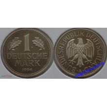 ФРГ 1 марка 1994 год Отметка монетного двора: "A" - Берлин
