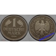 ФРГ 1 марка 1994 год Отметка монетного двора: "J" - Гамбург ФРГ 1 марка 1994 год Отметка монетного двора: "J" - Гамбург