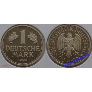 ФРГ 1 марка 1994 год Отметка монетного двора: "J" - Гамбург ФРГ 1 марка 1994 год Отметка монетного двора: "J" - Гамбург