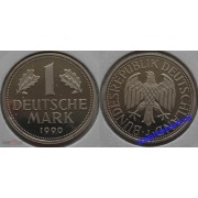ФРГ 1 марка 1990 год Отметка монетного двора: "J" - Гамбург ФРГ 1 марка 1990 год Отметка монетного двора: "J" - Гамбург