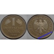 ФРГ 1 марка 1989 год Отметка монетного двора: "F" - Штутгарт ФРГ 1 марка 1989 год Отметка монетного двора: "F" - Штутгарт