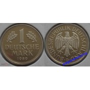 ФРГ 1 марка 1989 год Отметка монетного двора: "D" - Мюнхен ФРГ 1 марка 1989 год Отметка монетного двора: "D" - Мюнхен
