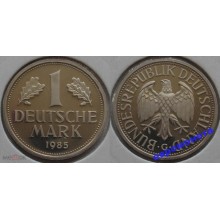 ФРГ 1 марка 1985 год Отметка монетного двора: "G" - Карлсруэ