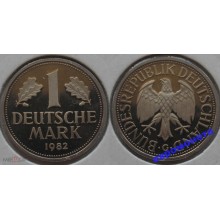 ФРГ 1 марка 1982 год Отметка монетного двора: "G" - Карлсруэ