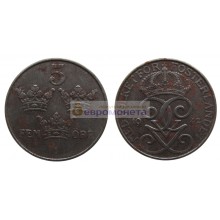 Швеция 5 эре 1942 год. Железо. Король Густав V