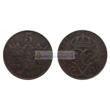 Швеция 5 эре 1949 год. Железо. Король Густав V