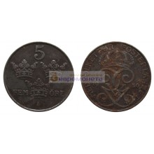 Швеция 5 эре 1950 год. Железо. Король Густав V