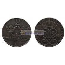 Швеция 2 эре 1949 год. Железо. Король Густав V