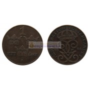 Швеция 1 эре 1925 год. Бронза. Король Густав V