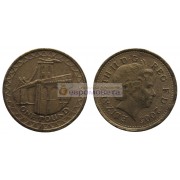 Великобритания 1 фунт 2005 год Висячий мост через Менай Королева Елизавета II