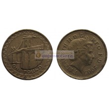 Великобритания 1 фунт 2005 год Висячий мост через Менай Королева Елизавета II