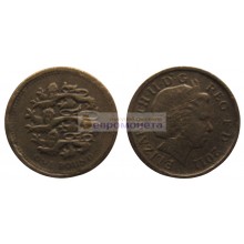 Великобритания 1 фунт 2011 год Три льва Королева Елизавета II