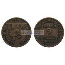 Франция Третья Республика 2 франка 1923 год Франция Третья Республика 2 франка 1923 год