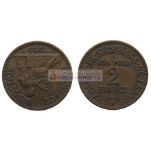 Франция Третья Республика 2 франка 1923 год Франция Третья Республика 2 франка 1923 год