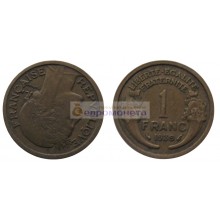 Франция Третья Республика 1 франк 1939 год Франция Третья Республика 1 франк 1939 год