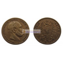 Германская империя Пруссия 10 марок 1873 год "A" Вильгельм I. Золото.