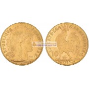 Франция Третья Республика 10 франков 1911 год. Золото.