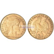Франция Третья Республика 10 франков 1911 год. Золото.