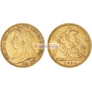 Великобритания ½ фунта (полсоверена) 1894 год. Королева Виктория. Золото