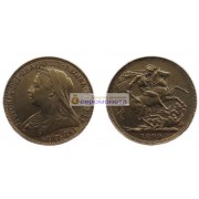 Великобритания 1 фунт (соверен) 1899 год. Королева Виктория. Золото.