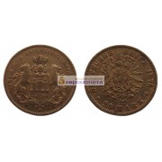 Германская империя Гамбург 20 марок 1875 год "J" Золото