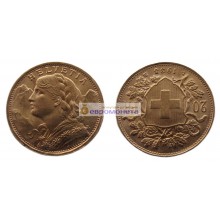 Швейцария 20 франков 1935 год. Золото.