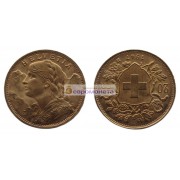 Швейцария 20 франков 1947 год. Золото