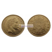 Франция Император Наполеон III 20 франков 1864 год BB. Золото.
