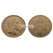 Франция Император Наполеон III 20 франков 1866 год А. Золото.