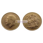Великобритания 1 фунт (соверен) 1914 год. Король Георг V. Золото