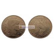 Франция Третья Республика 10 франков 1907 год. Золото