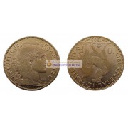 Франция Третья Республика 10 франков 1909 год. Золото