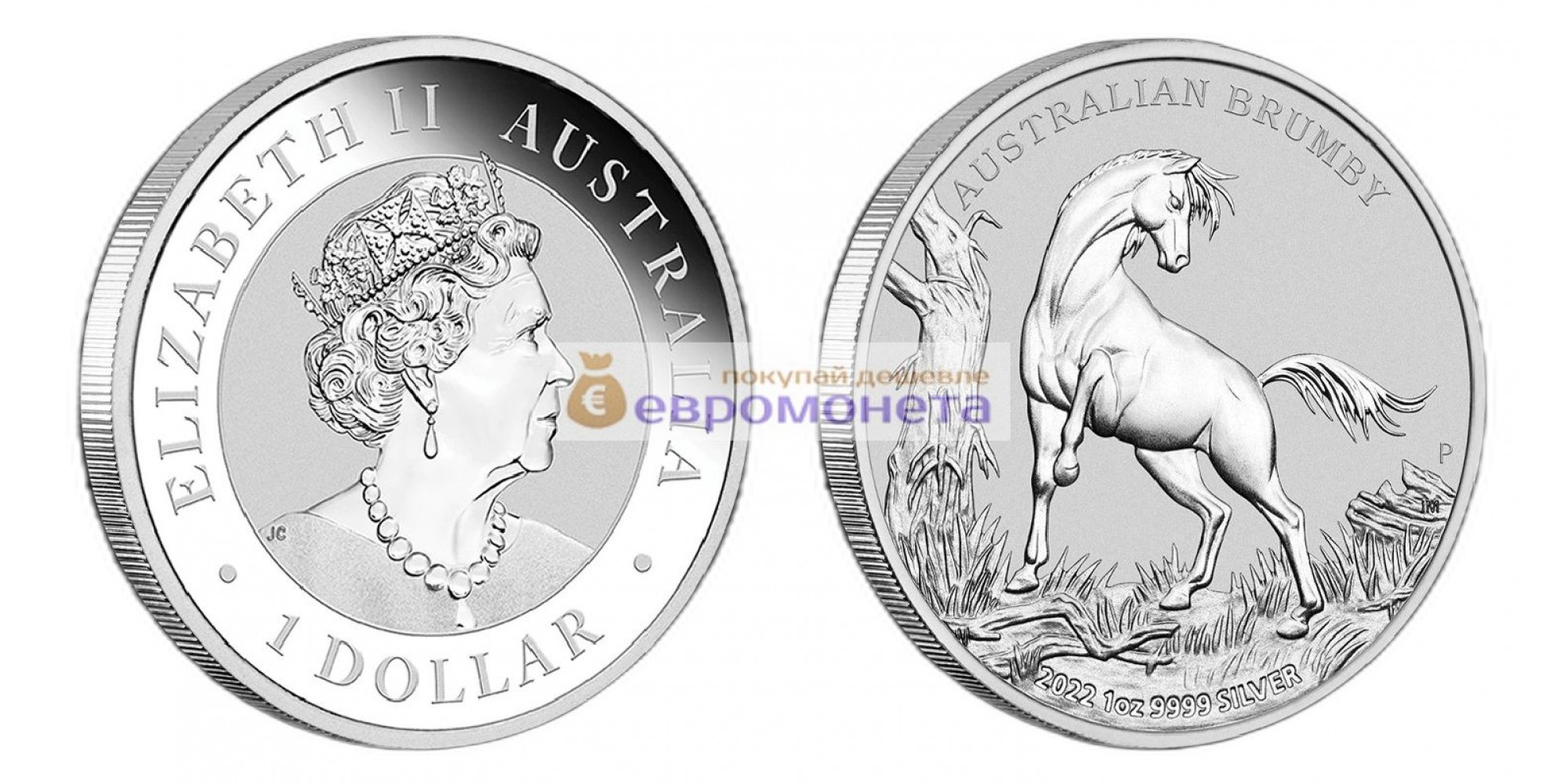 Австралия 1 доллар 2022 год Австралийский Брамби (Australian Brumby). Серебро унция 999 пробы