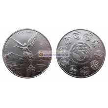 Мексика 1 онза 2010 год Серебряная инвестиционная монета "Свобода"
