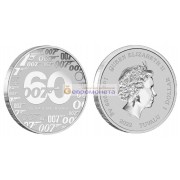 Тувалу 1 доллар 2022 год 60 лет Джеймсу Бонду, агенту 007. Серебро. Унция