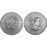 Канада 5 долларов 2022 год Кленовый лист (маленький лист под большим). Серебро. Унция