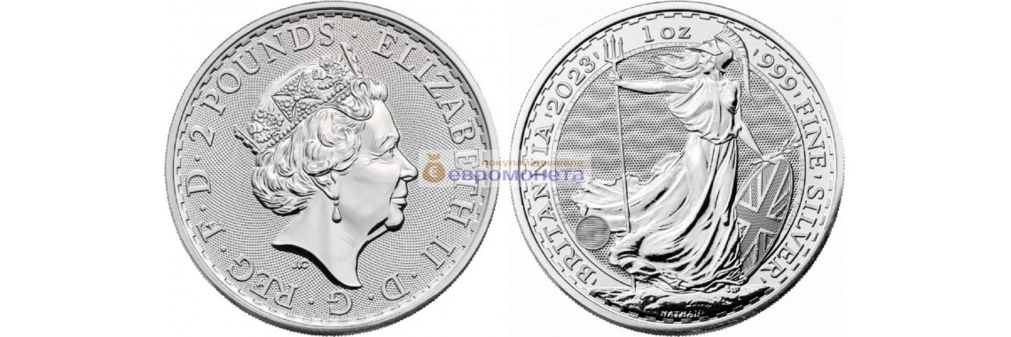 Великобритания 2 фунта 2023 год Стоящая