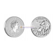 Австралия 2 доллара 2021 год Китайский гороскоп - год Быка. Серебро 2 унции