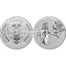 Германия 5 марок 2020 год 1 унция серебра 9999 пробы. Germania Mint.