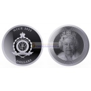 Ниуэ 2 доллара 2023 год Иконы - Королева Елизавета II. Серебро. Унция